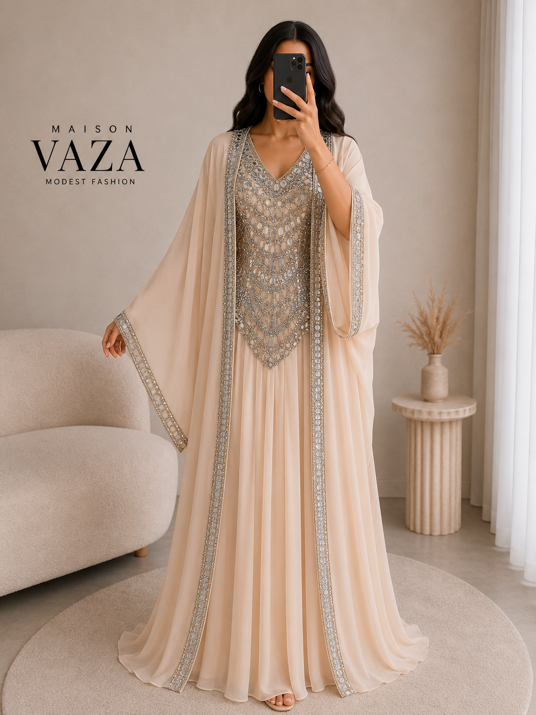 Abaya Royale Argent