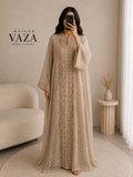 Abaya Élégante Nude & Gold
